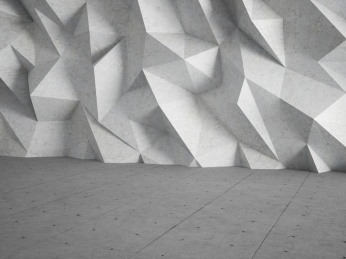 低多边形的水泥大理石墙面构成的室内场景素材