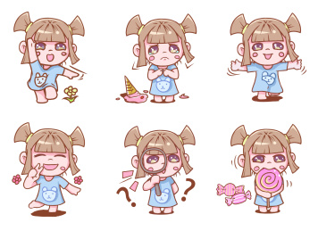 超可爱卡通小女孩形象动态