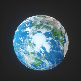 从太空宇宙中看地球，蓝色的地球——3d渲染