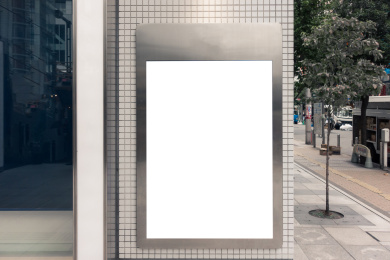 地铁商场等地的空白广告展示牌展板告示牌