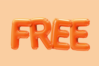 橘色铝膜气球字FREE