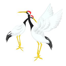 卡通手绘吉祥动物仙鹤插画