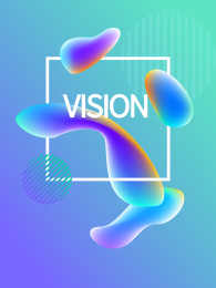 闪耀蓝紫色的发光炫彩流体气泡