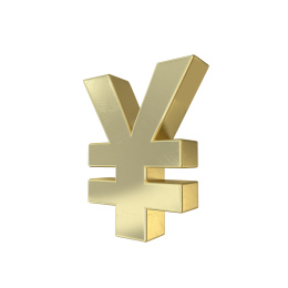 黄金材质的三维立体金属各国钱币符号