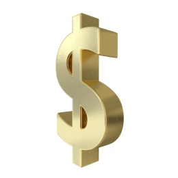 黄金材质的三维立体金属各国钱币符号