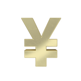 黄金材质的三维立体金属各国钱币符号