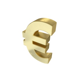 黄金材质的三维立体金属各国钱币符号