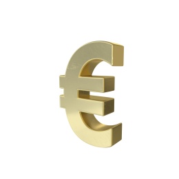 黄金材质的三维立体金属各国钱币符号