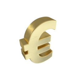 黄金材质的三维立体金属各国钱币符号
