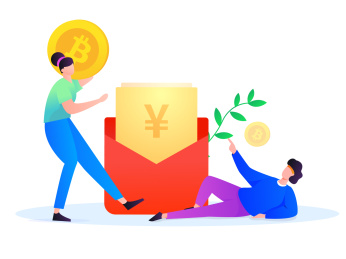 躺着赚钱的男女获取丰厚回报，矢量扁平概念插画