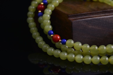 珠宝首饰，和田玉佛珠手串