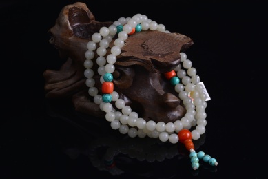 珠宝首饰，和田玉佛珠手串