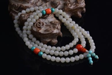 珠宝首饰，和田玉佛珠手串