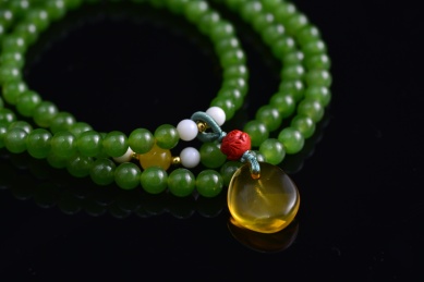 珠宝首饰，和田玉佛珠手串