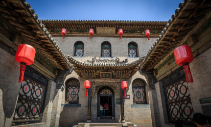 中国山西省祁县乔家大院在中堂古建筑