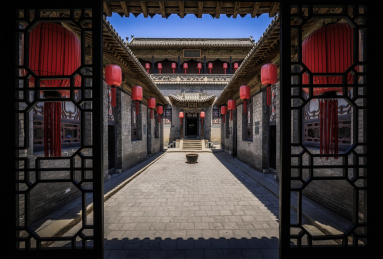 中国山西省祁县乔家大院在中堂古建筑