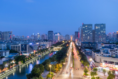 中国福建省福州城市建筑风光