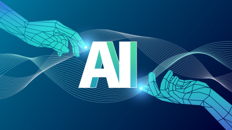 炫彩人工智能ai机器人手背景图