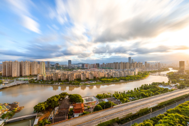 中国福建省福州城市建筑风光