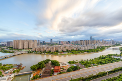 中国福建省福州城市建筑风光