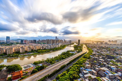 中国福建省福州城市建筑风光