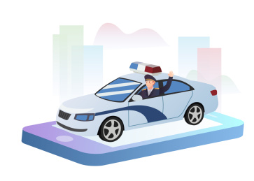 手机警车警察 卡通矢量素材