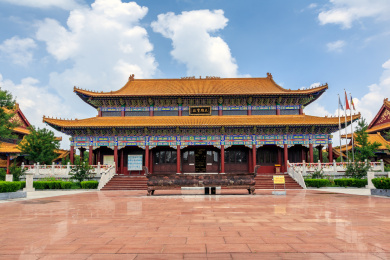 中国山东省寿光市林海生态博览园宁国寺中式古建筑