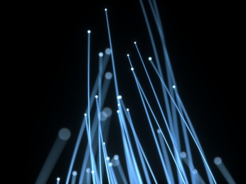 蓝色的向上延申生长的科技感光纤