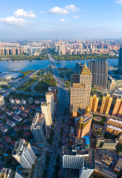 辽宁省沈阳市青年大街浑河桥城市风光