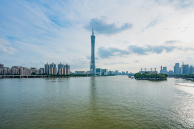 广州珠江新城中轴线天际线,珠江江景