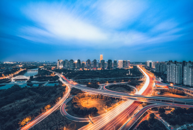 中国河南省郑州市摩登郑州CBD全景图