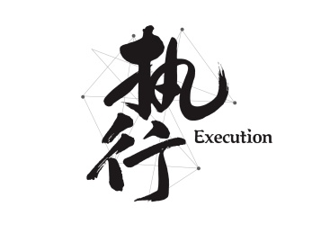 企业管理励志口号创意书法字体-执行