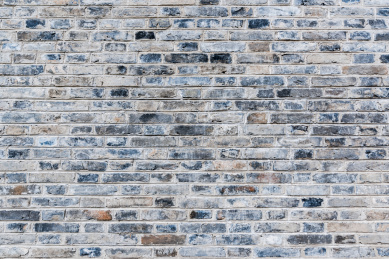 背景素材，一面青砖堆砌的围墙