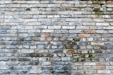 背景素材，一面青砖堆砌的围墙