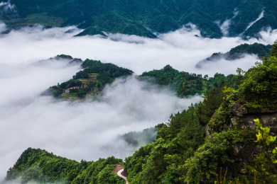 中国湖北恩施利川苏马荡清晨、雨后云海风光