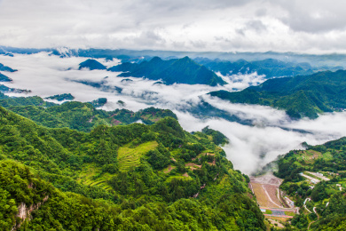 中国湖北恩施利川苏马荡清晨、雨后云海风光