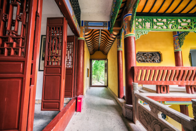 四川阆中古镇杜少陵祠堂风光