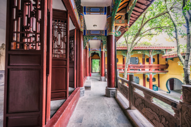 四川阆中古镇杜少陵祠堂风光