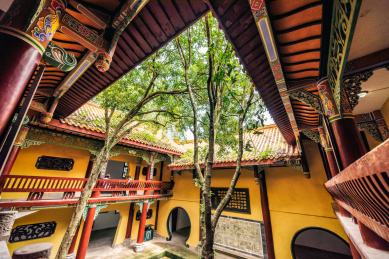 四川阆中古镇杜少陵祠堂风光