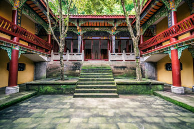 四川阆中古镇杜少陵祠堂风光