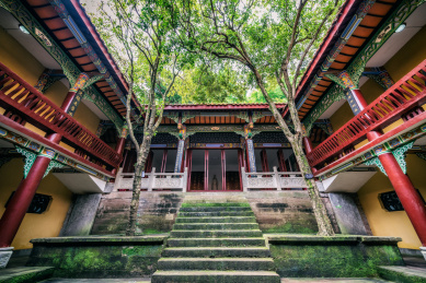 四川阆中古镇杜少陵祠堂风光