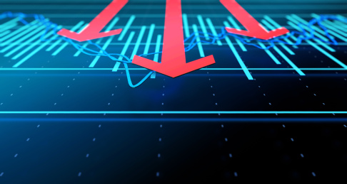 三维插图，金融股市经济统计图表，经济图表，成功箭头