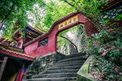 四川阆中古镇杜少陵祠堂风光