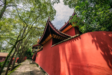 四川阆中古镇杜少陵祠堂风光