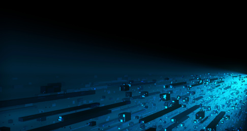 三维插图，数据传输，未来信息技术，大数据