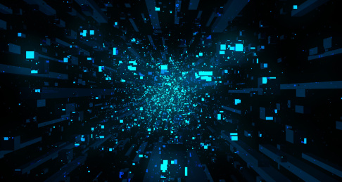 三维插图，数据传输，未来信息技术，大数据