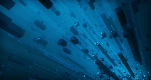 三维插图，数据传输，未来信息技术，大数据