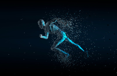 三维插图，未来人类数码科技，人工智能，技术革新与升级