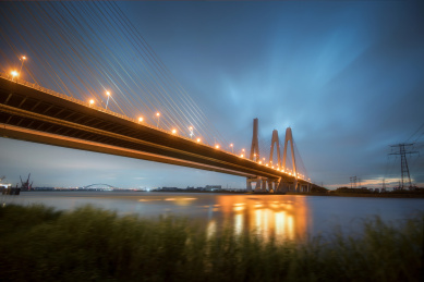 中国浙江宁波清水浦大桥夜景