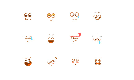 表情包卡通元素矢量素材包插画